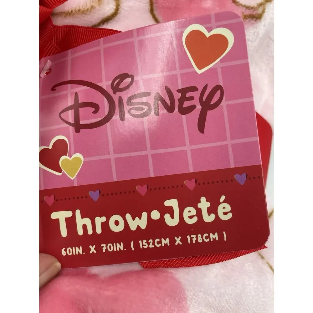 Disney Winnie The Pooh Pink Valentine Hearts Throw Blanket 60x70 NWT